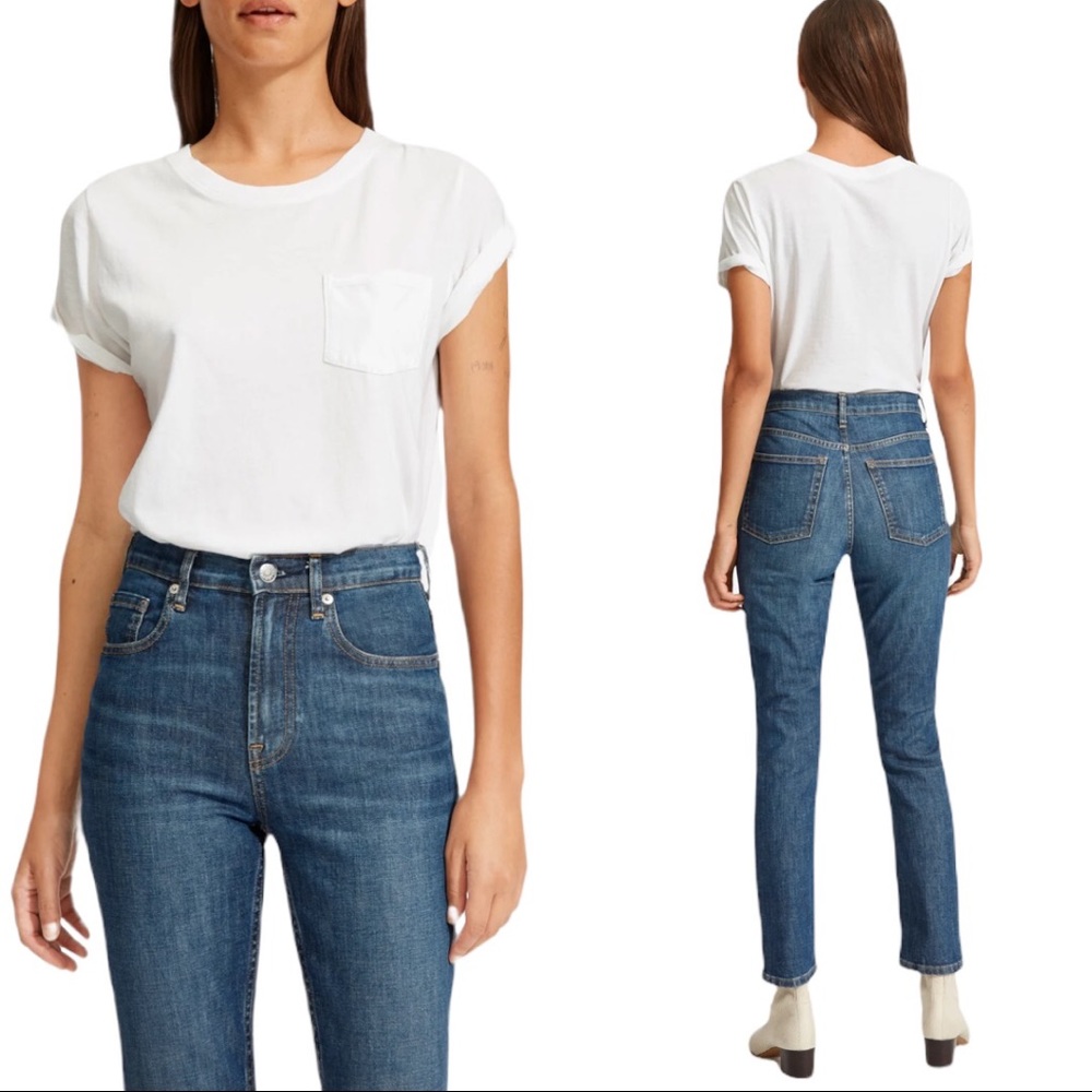 NWT Everlane The Cheeky Straight Jeans in Faded Indigo Wash 27
